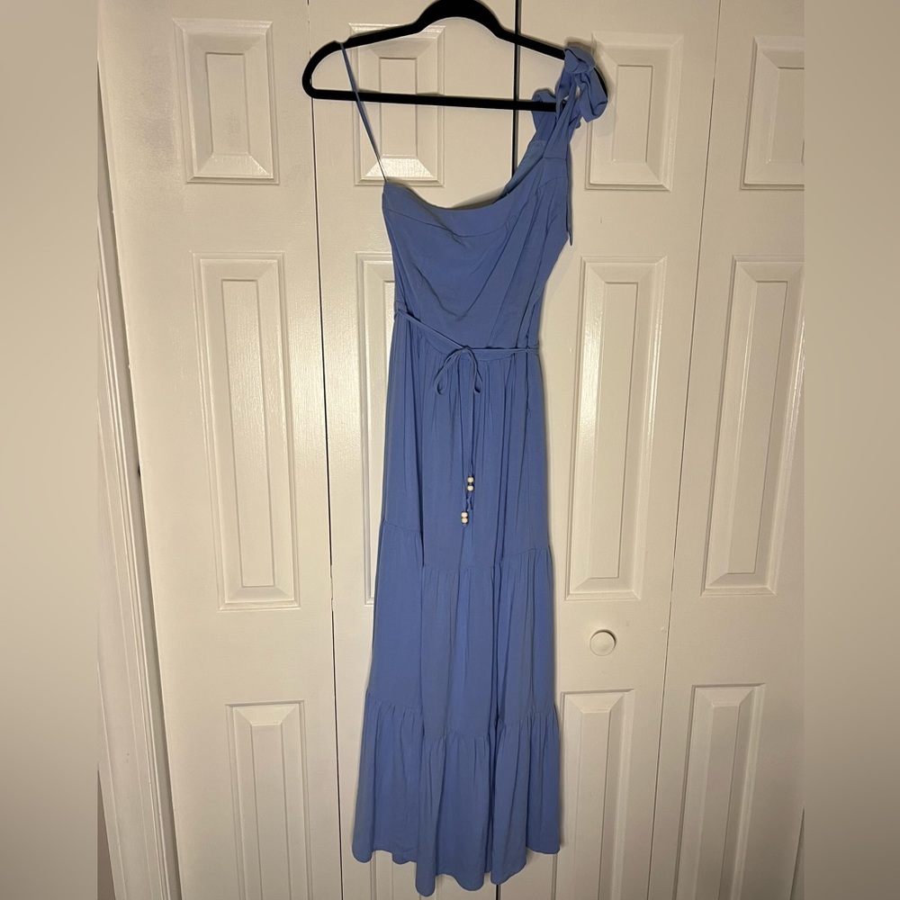 Gentle Fawn blue one shouldered maxi dress size 2